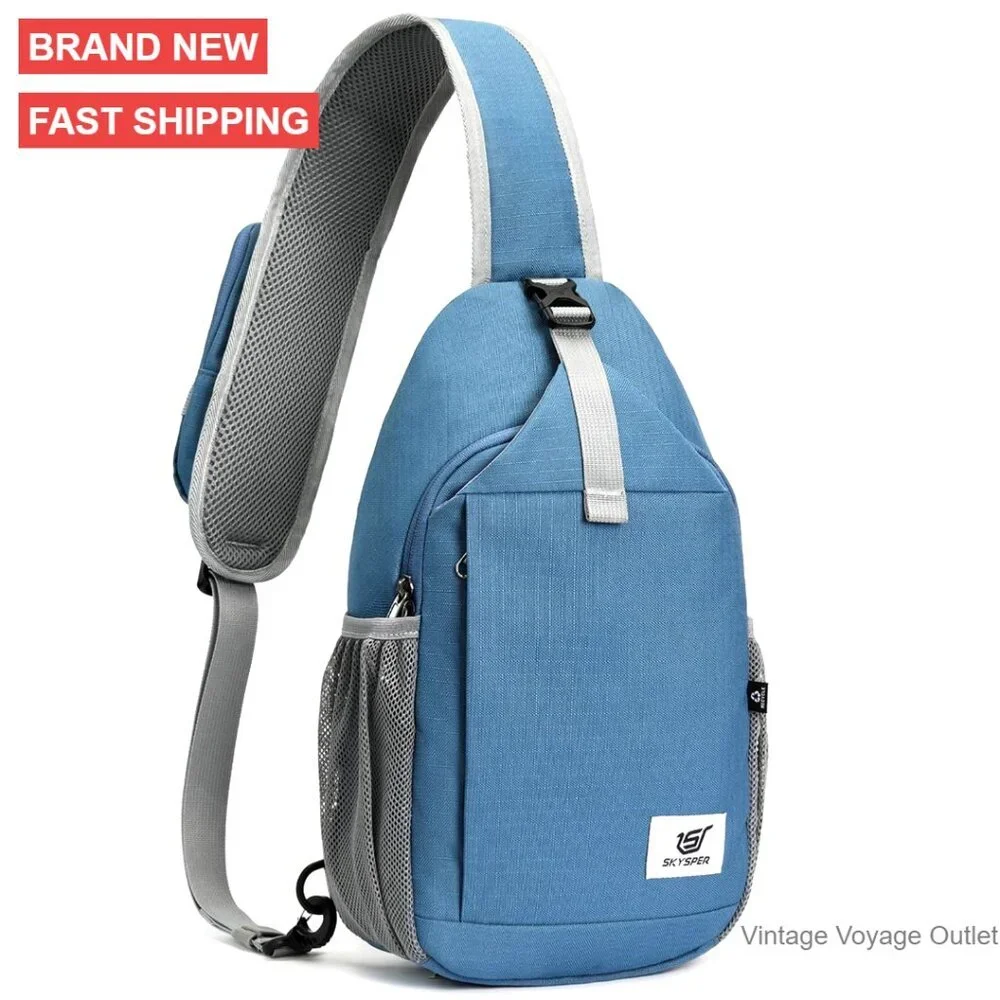 Recycled RFID Sling Bag with Anti-Theft Features, Holds 11-Inch Tablet